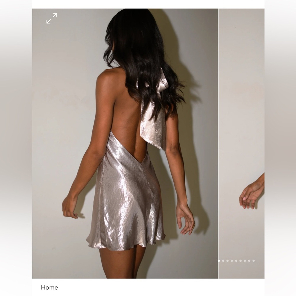 Meshki CARTIA Bow Halter Micro Mini Dress - Bronze